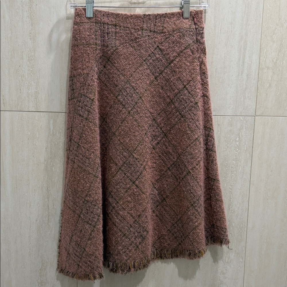 Acne Pink Plaid A-Line Skirt